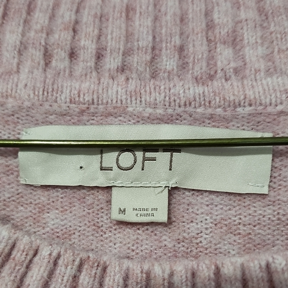 LOFT Pink Crew Neck Sweater Cat Mama Design - Picture 2 of 4